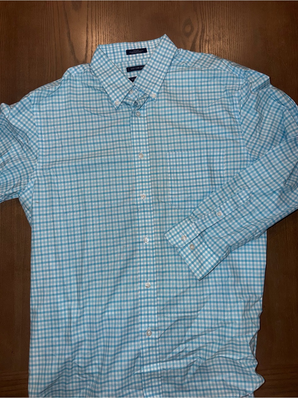 Saddlebred Light Blue Gingham Button-Down Shirt